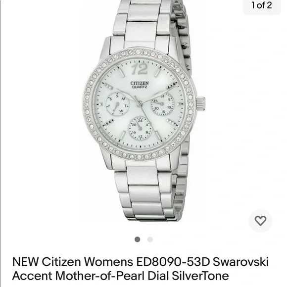 Citizen Quartz Mother of Pearl Crystal Bezel Watch 5930-S047480 23mm Citizen Vintage Women main image 3